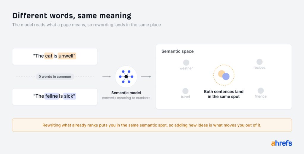 Semantic graph of cat and feline being close to each other
